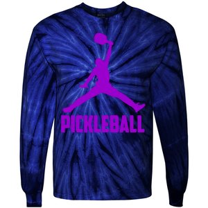 Purple Pickleball Sports Logo Tie-Dye Long Sleeve Shirt