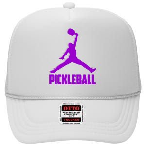 Purple Pickleball Sports Logo High Crown Mesh Back Trucker Hat