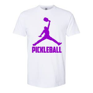 Purple Pickleball Sports Logo Softstyle CVC T-Shirt