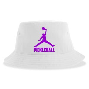 Purple Pickleball Sports Logo Sustainable Bucket Hat