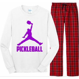 Purple Pickleball Sports Logo Long Sleeve Pajama Set