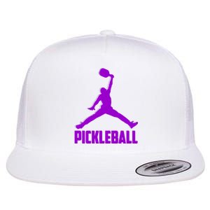 Purple Pickleball Sports Logo Flat Bill Trucker Hat