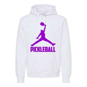 Purple Pickleball Sports Logo Premium Hoodie