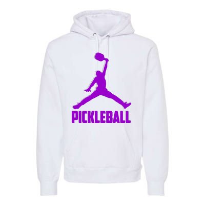 Purple Pickleball Sports Logo Premium Hoodie