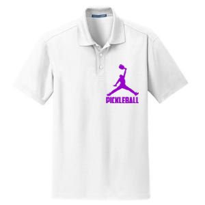 Purple Pickleball Sports Logo Dry Zone Grid Polo