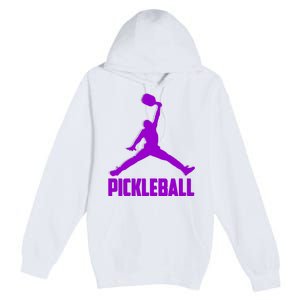 Purple Pickleball Sports Logo Premium Pullover Hoodie