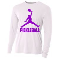 Purple Pickleball Sports Logo Cooling Performance Long Sleeve Crew