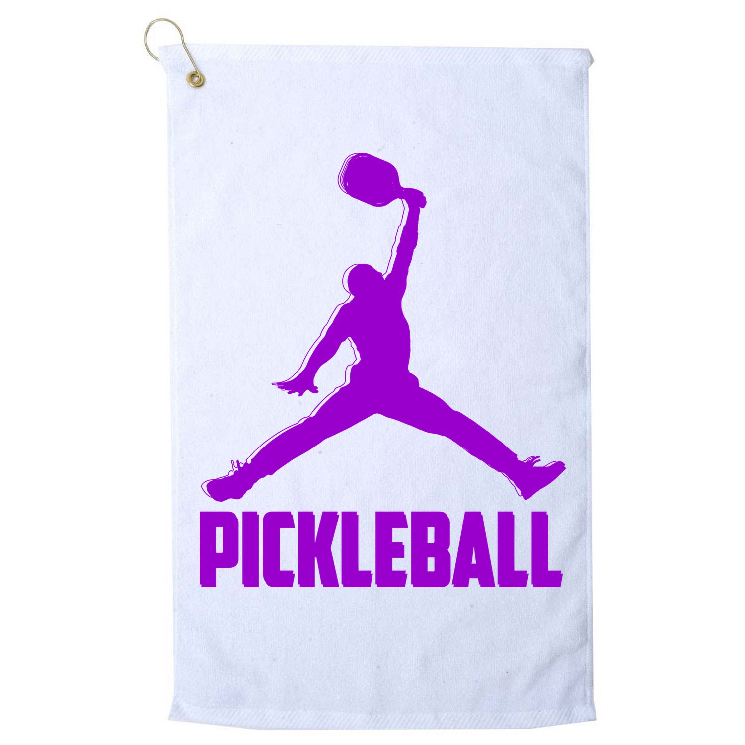 Purple Pickleball Sports Logo Golf Towel
