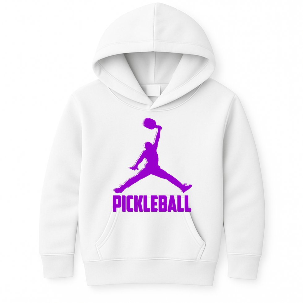 Purple Pickleball Sports Logo Kids Hoodie