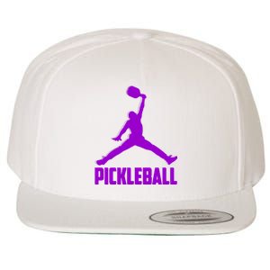 Purple Pickleball Sports Logo Wool Snapback Cap