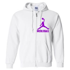 Purple Pickleball Sports Logo Full Zip Hoodie