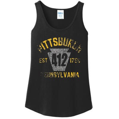 Pittsburgh Pennsylvania Sl City 412 Established Vintage Ladies Essential Tank