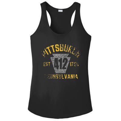 Pittsburgh Pennsylvania Sl City 412 Established Vintage Ladies PosiCharge Competitor Racerback Tank