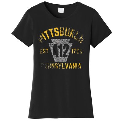 Pittsburgh Pennsylvania Sl City 412 Established Vintage Women's T-Shirt