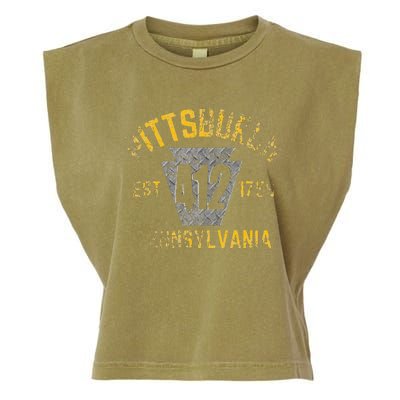 Pittsburgh Pennsylvania Sl City 412 Established Vintage Garment-Dyed Women's Muscle Tee