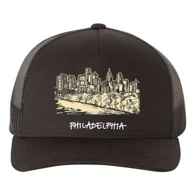 Philadelphia Pennsylvania Skyline Panorama Yupoong Adult 5-Panel Trucker Hat