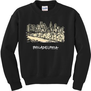 Philadelphia Pennsylvania Skyline Panorama Kids Sweatshirt