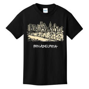 Philadelphia Pennsylvania Skyline Panorama Kids T-Shirt