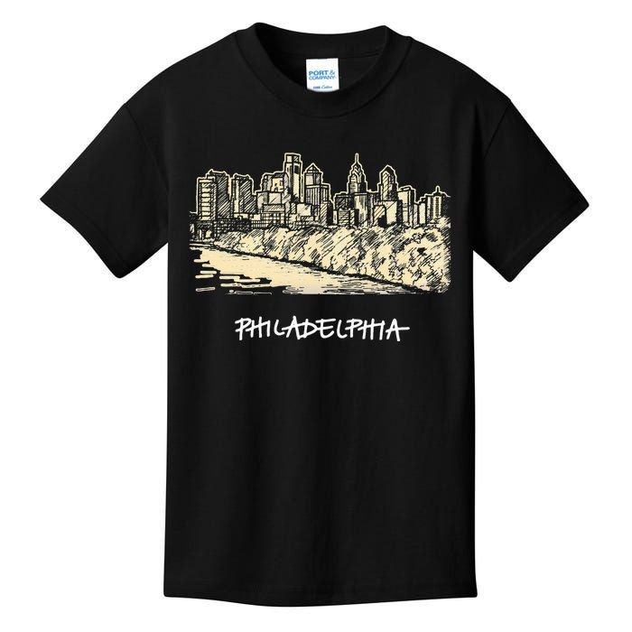 Philadelphia Pennsylvania Skyline Panorama Kids T-Shirt