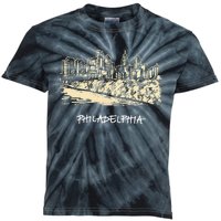 Philadelphia Pennsylvania Skyline Panorama Kids Tie-Dye T-Shirt