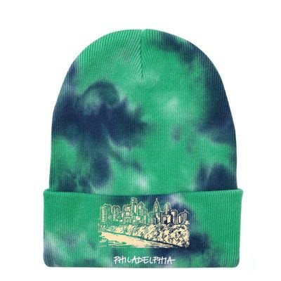 Philadelphia Pennsylvania Skyline Panorama Tie Dye 12in Knit Beanie