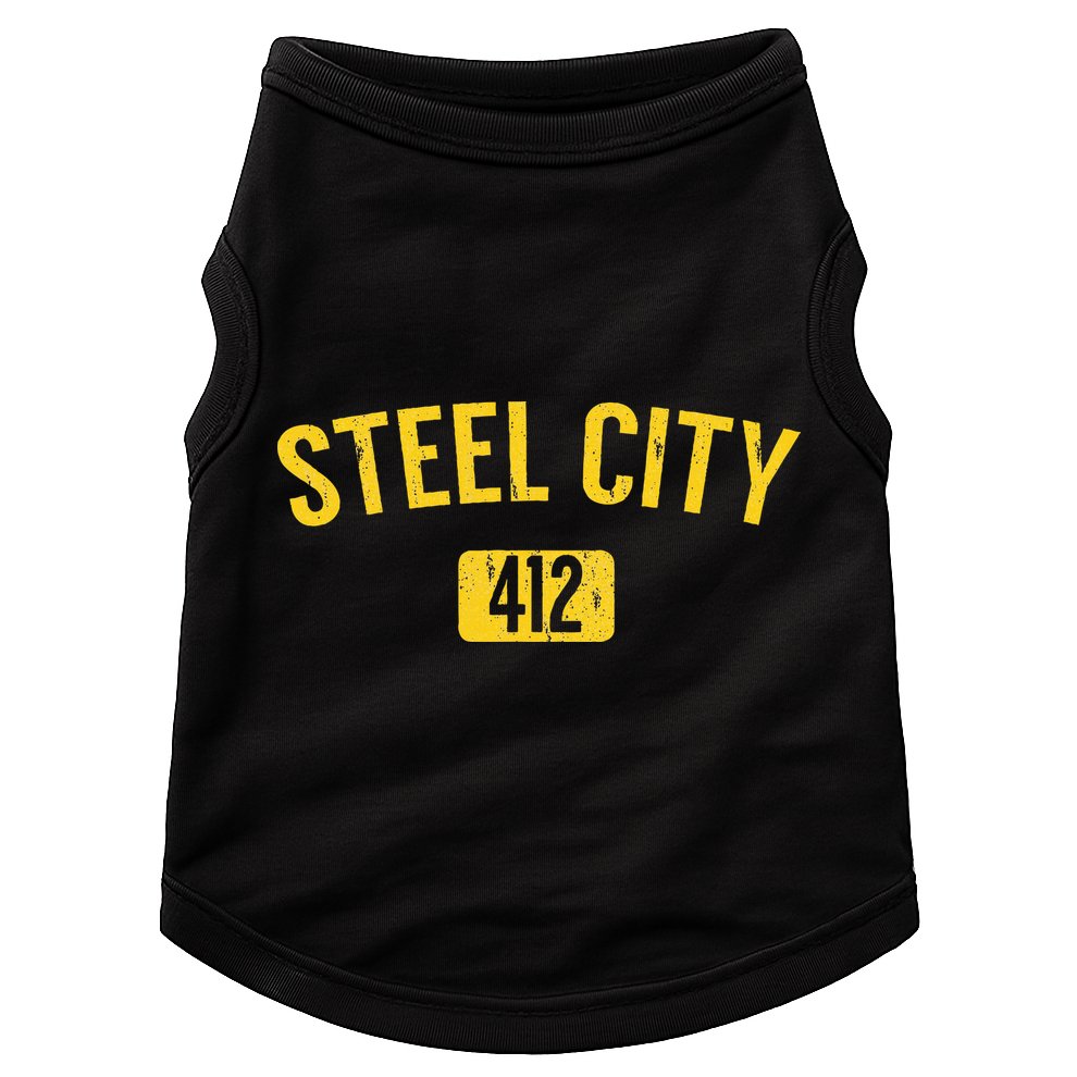 Pittsburgh Pennsylvania Steel City Black And Gold Doggie Tank