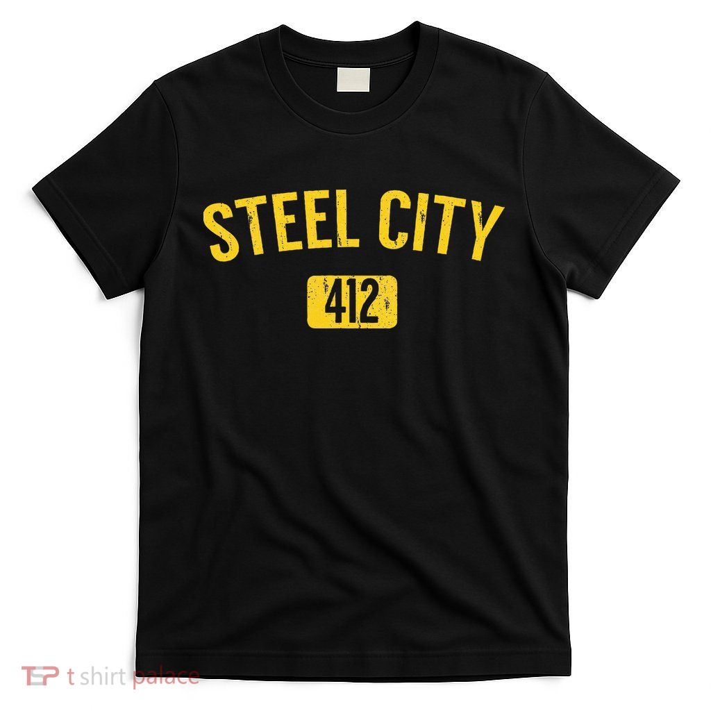Pittsburgh Pennsylvania Steel City Black And Gold T-Shirt