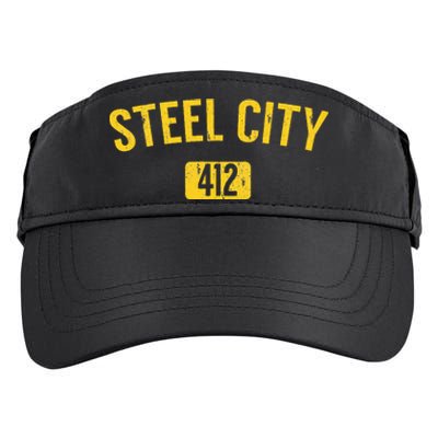 Pittsburgh Pennsylvania Steel City Black And Gold Adult Drive Performance Visor