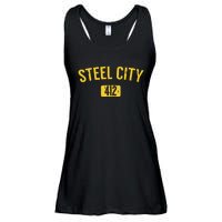 Pittsburgh Pennsylvania Steel City Black And Gold Ladies Essential Flowy Tank