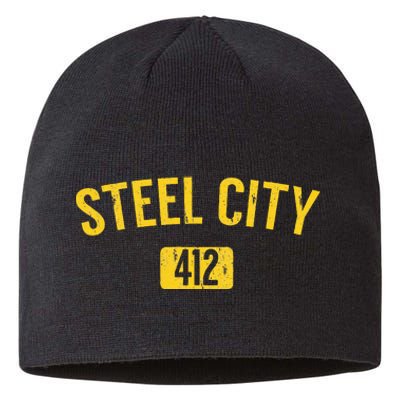 Pittsburgh Pennsylvania Steel City Black And Gold Sustainable Beanie