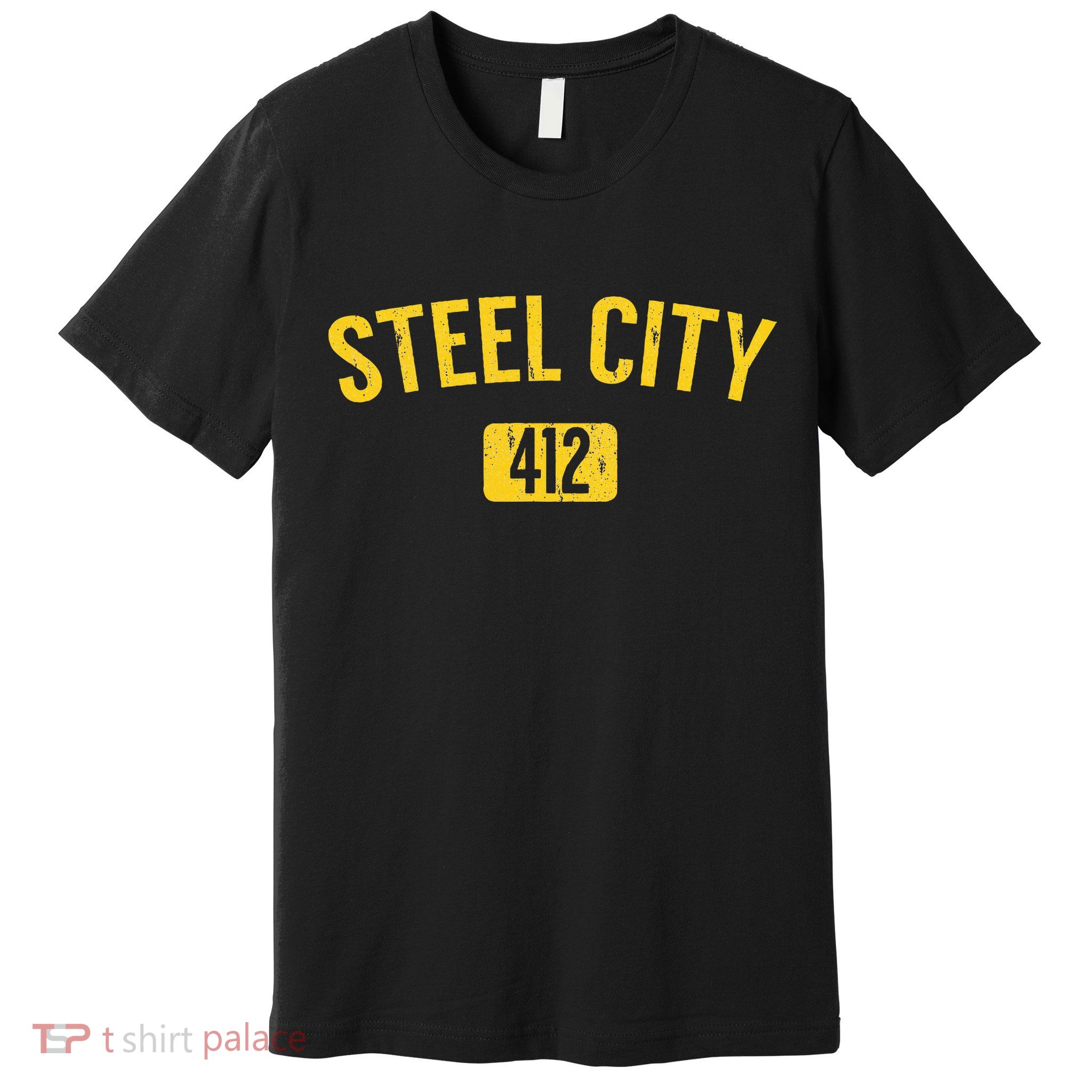 Pittsburgh Pennsylvania Steel City Black And Gold Premium T-Shirt
