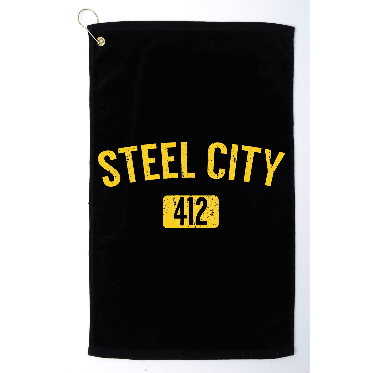 Pittsburgh Pennsylvania Steel City Black And Gold Golf Towel