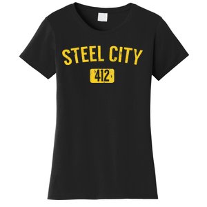 Pittsburgh Pennsylvania Steel City Black And Gold Women's T-Shirt