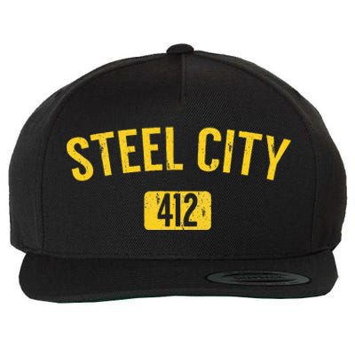 Pittsburgh Pennsylvania Steel City Black And Gold Wool Snapback Cap