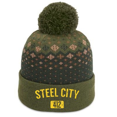 Pittsburgh Pennsylvania Steel City Black And Gold The Baniff Cuffed Pom Beanie