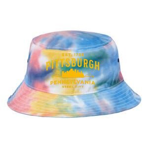 Pittsburgh Pennsylvania Steel City Skyline Bridges Home 412 Tie Dye Newport Bucket Hat