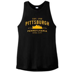 Pittsburgh Pennsylvania Steel City Skyline Bridges Home 412 Ladies PosiCharge Tri-Blend Wicking Tank