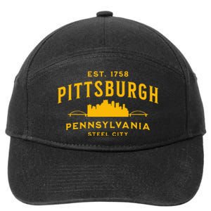 Pittsburgh Pennsylvania Steel City Skyline Bridges Home 412 7-Panel Snapback Hat