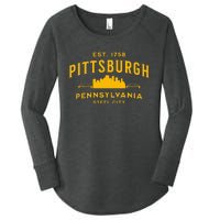 Pittsburgh Pennsylvania Steel City Skyline Bridges Home 412 Women's Perfect Tri Tunic Long Sleeve Shirt