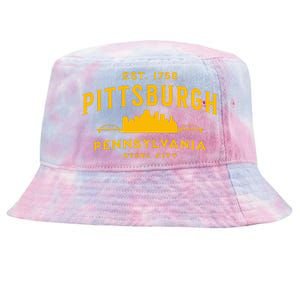 Pittsburgh Pennsylvania Steel City Skyline Bridges Home 412 Tie-Dyed Bucket Hat