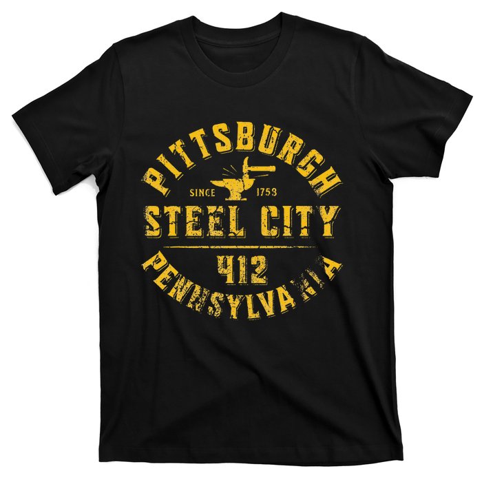 Pittsburgh Pennsylvania Steel City Home 412 Vintage T-Shirt