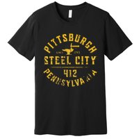 Pittsburgh Pennsylvania Steel City Home 412 Vintage Premium T-Shirt