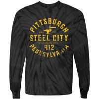 Pittsburgh Pennsylvania Steel City Home 412 Vintage Tie-Dye Long Sleeve Shirt