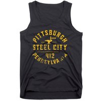 Pittsburgh Pennsylvania Steel City Home 412 Vintage Tank Top