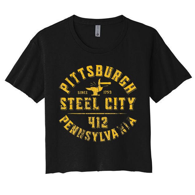 Pittsburgh Pennsylvania Steel City Home 412 Vintage Crop Top