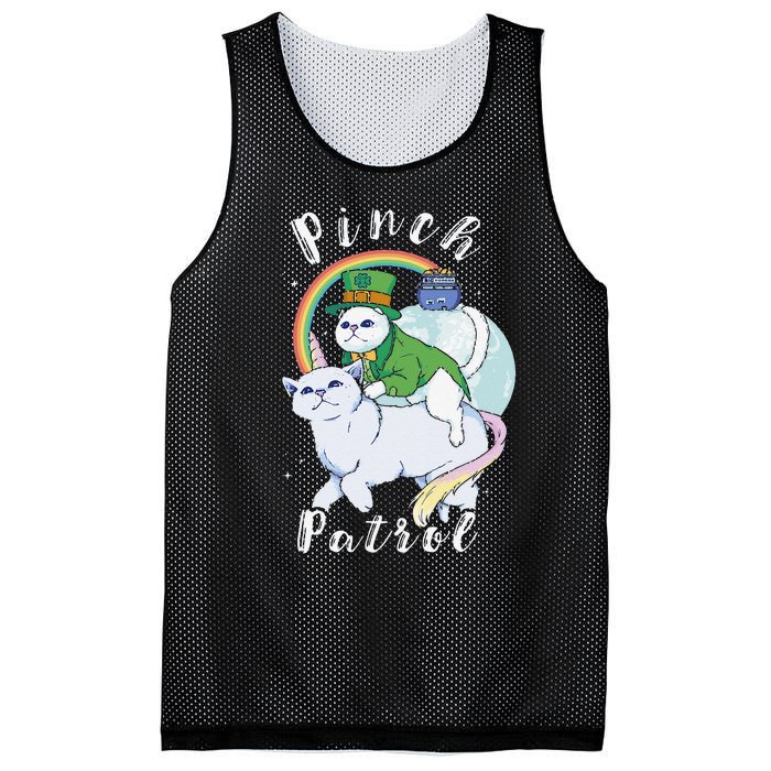 Pinch Patrol St Patricks Day Cats Green Saint Patrick's Day Mesh Reversible Basketball Jersey Tank