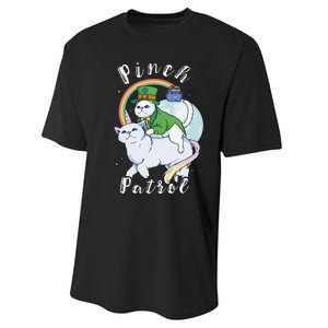 Pinch Patrol St Patricks Day Cats Green Saint Patrick's Day Performance Sprint T-Shirt