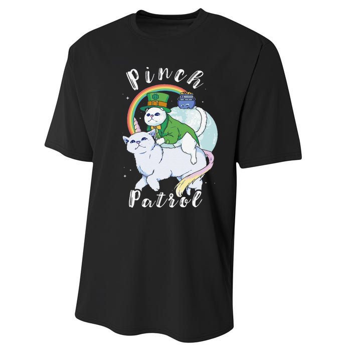 Pinch Patrol St Patricks Day Cats Green Saint Patrick's Day Performance Sprint T-Shirt