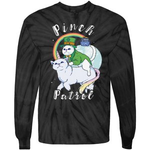 Pinch Patrol St Patricks Day Cats Green Saint Patrick's Day Tie-Dye Long Sleeve Shirt