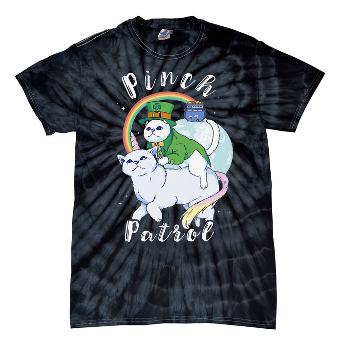 Pinch Patrol St Patricks Day Cats Green Saint Patrick's Day Tie-Dye T-Shirt